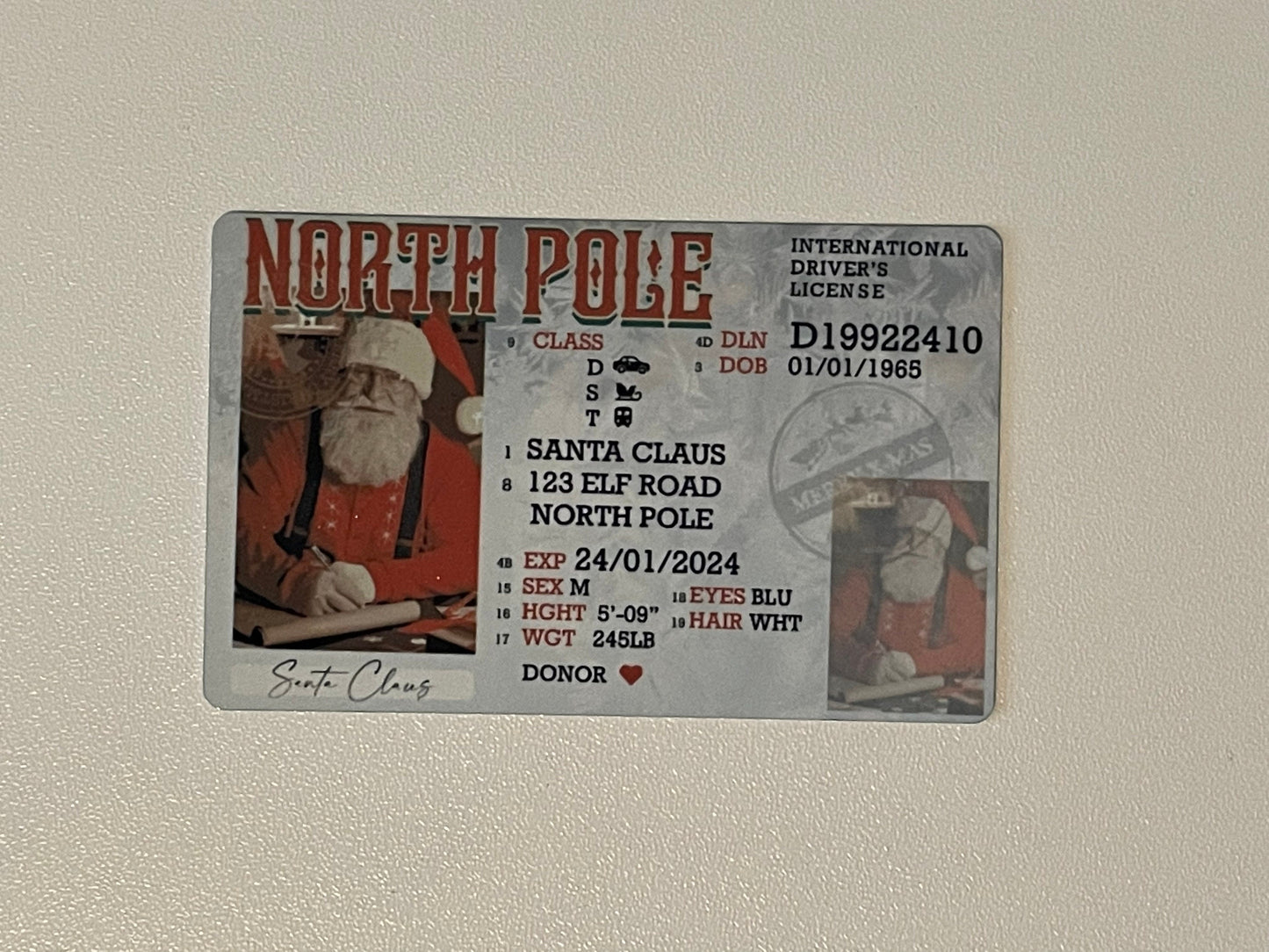 Santa’s Driver’s License / Prank Idea / Christmas Joke / Gift